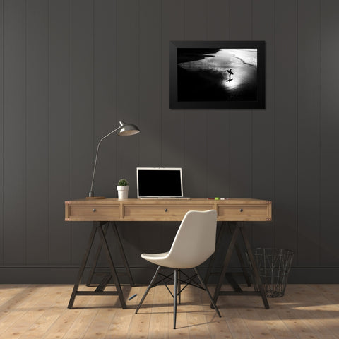 Surf 11 Black Modern Wood Framed Art Print by Della Latta, Massimo