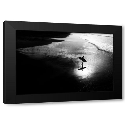 Surf 11 Black Modern Wood Framed Art Print by Della Latta, Massimo