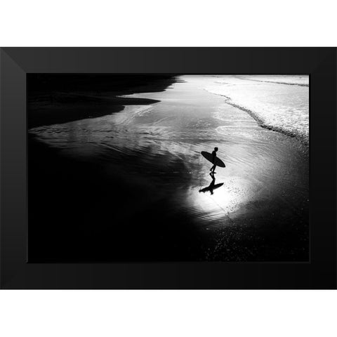 Surf 11 Black Modern Wood Framed Art Print by Della Latta, Massimo