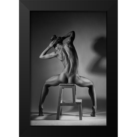 Bodyscape Black Modern Wood Framed Art Print by Belovodchenko, Anton