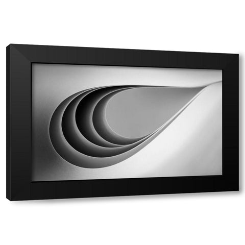 Paper Abstract Black Modern Wood Framed Art Print with Double Matting by Hammer, Jacqueline