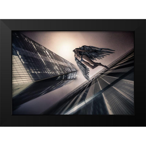 Fallen Black Modern Wood Framed Art Print by Bonugli Kali, Gilles