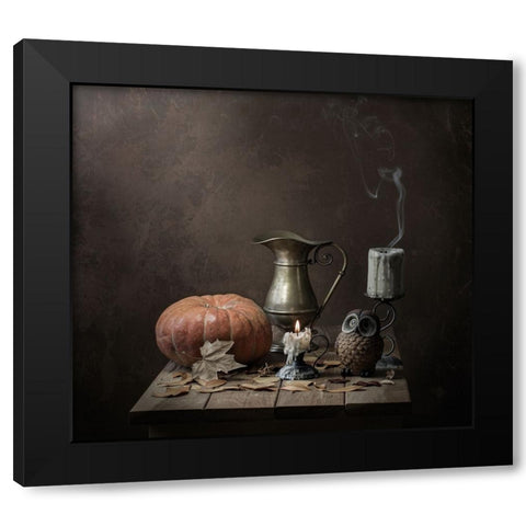 Secret October Black Modern Wood Framed Art Print by Perfoncio, Margareth