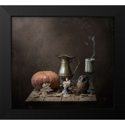 Secret October Black Modern Wood Framed Art Print by Perfoncio, Margareth