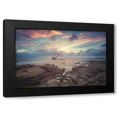 Lost Ad2 Black Modern Wood Framed Art Print with Double Matting by Atzori, Daniele