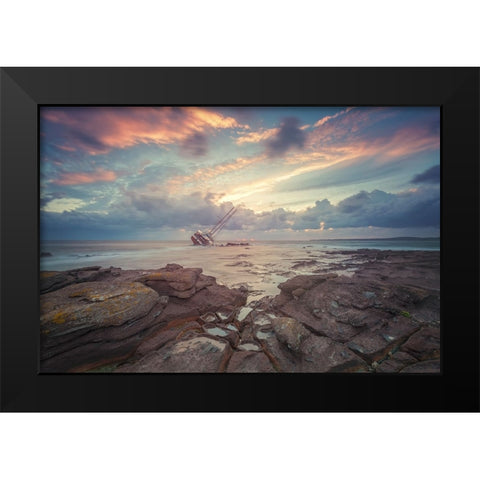 Lost Ad2 Black Modern Wood Framed Art Print by Atzori, Daniele