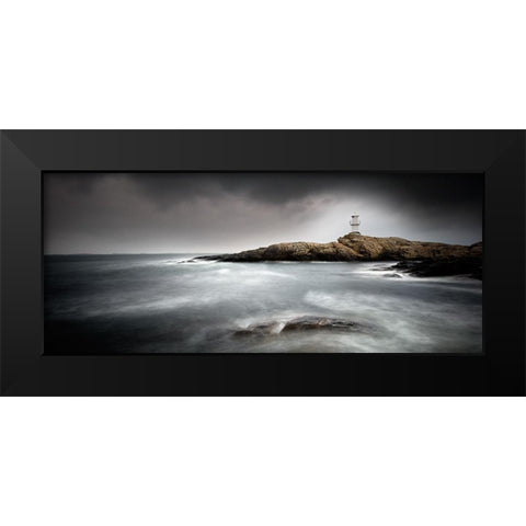 Lighthouse Black Modern Wood Framed Art Print by Thorberntsson, Claes