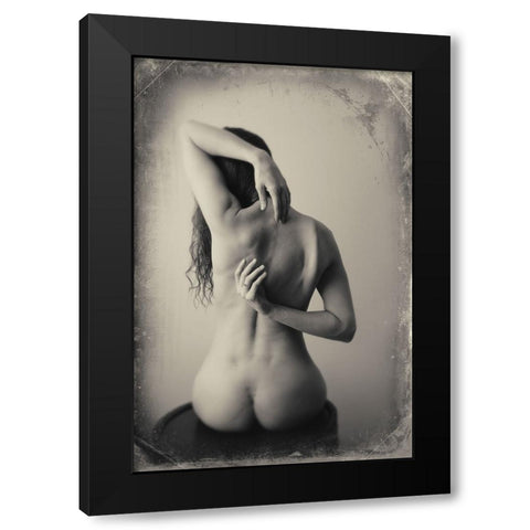 Hands And Back Black Modern Wood Framed Art Print with Double Matting by Brackstone, Mel