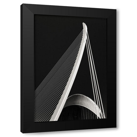 Diagonals Black Modern Wood Framed Art Print with Double Matting by Mareel, Rudy