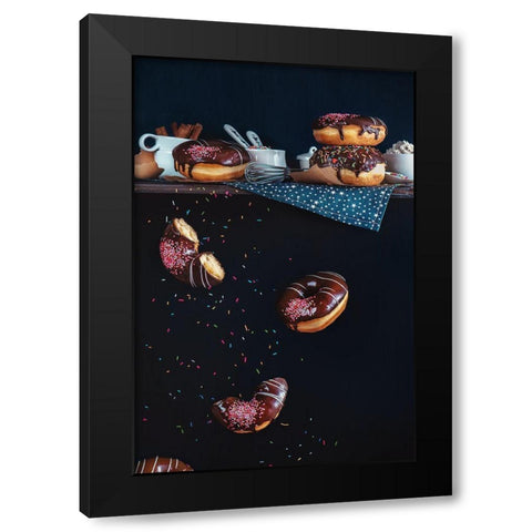Donuts From The Top Shelf Black Modern Wood Framed Art Print with Double Matting by Belenko, Dina