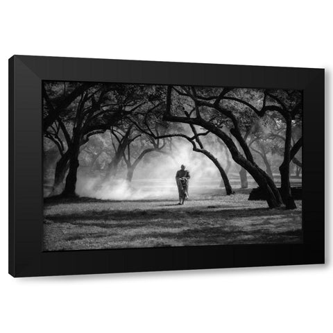 No.4 Black Modern Wood Framed Art Print by M, Adirek