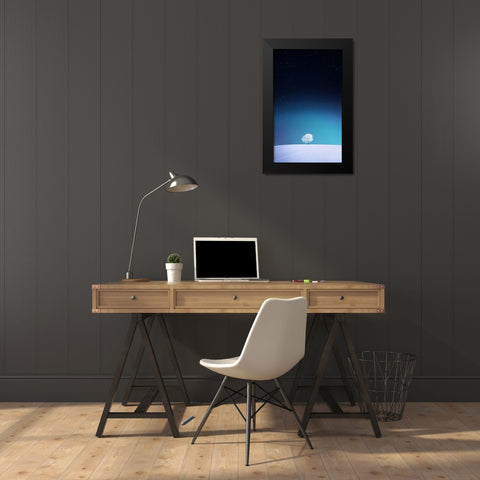 Apple Black Modern Wood Framed Art Print by Hamiti, Bess