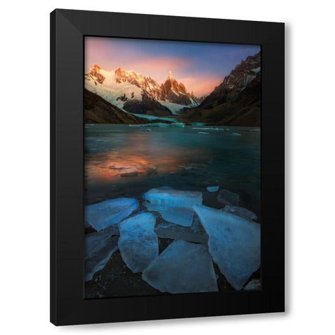 A Frozen Morning - Laguna Torre Black Modern Wood Framed Art Print by Zhang, Yan