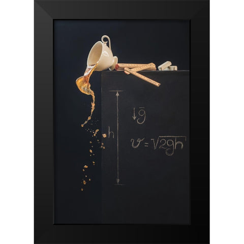 A Study With Free Fall Black Modern Wood Framed Art Print by Belenko, Dina