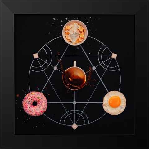 Breakfast Alchemy Black Modern Wood Framed Art Print by Belenko, Dina