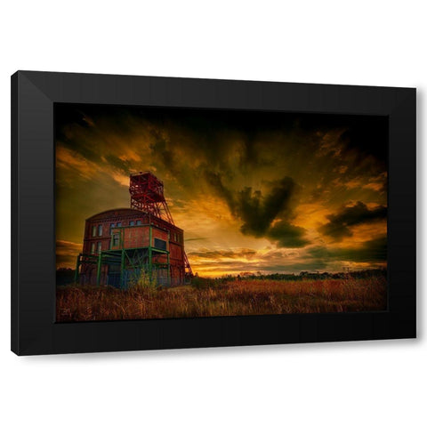Forgotten Industry Black Modern Wood Framed Art Print by Kierek, Stefan