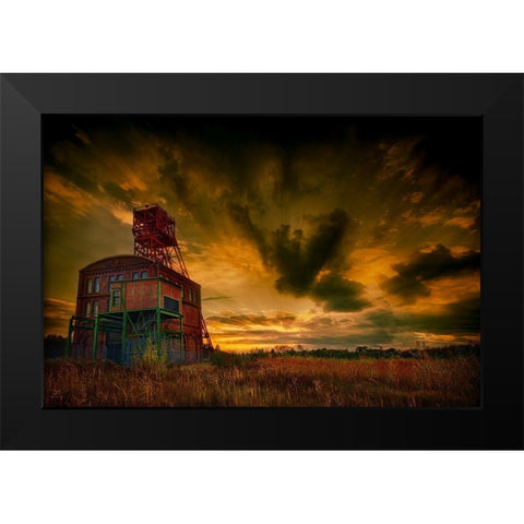 Forgotten Industry Black Modern Wood Framed Art Print by Kierek, Stefan
