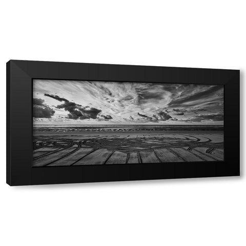 Beach Art Black Modern Wood Framed Art Print by Wirth, Michael