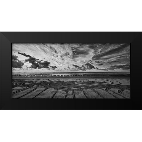 Beach Art Black Modern Wood Framed Art Print by Wirth, Michael