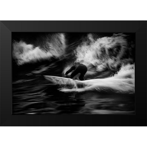 Surf 10 Black Modern Wood Framed Art Print by Della Latta, Massimo