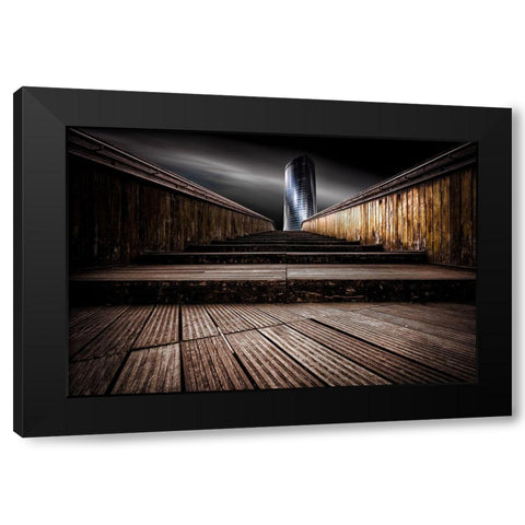 Tin Black Modern Wood Framed Art Print with Double Matting by Glaab, Holger