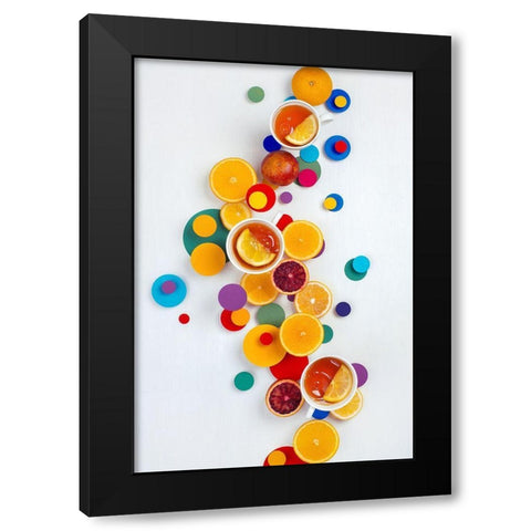 Suprematic Teatime Black Modern Wood Framed Art Print by Belenko, Dina