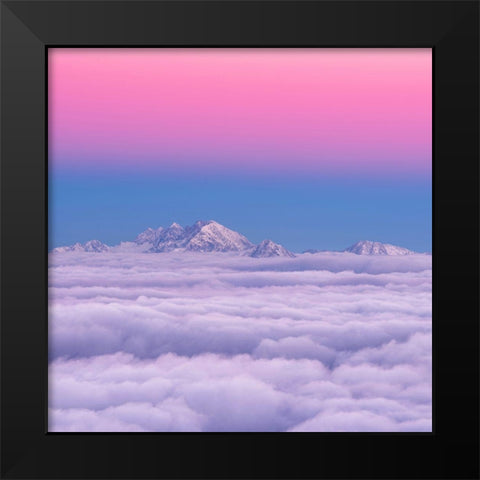 Pink In The Sky Black Modern Wood Framed Art Print by Krivec, Ales