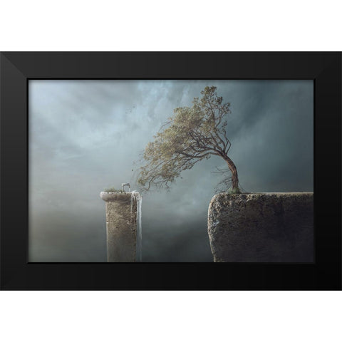 Drink Water Black Modern Wood Framed Art Print by Almawash, Sulaiman