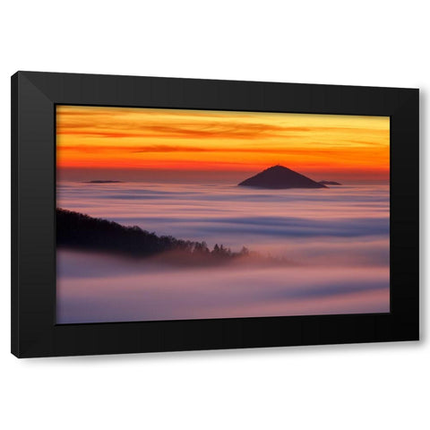 Islands In The Clouds Black Modern Wood Framed Art Print with Double Matting by Rak, Martin