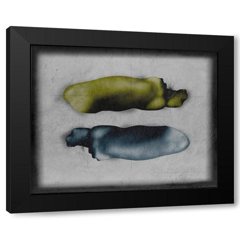 Soft Bone Black Modern Wood Framed Art Print by Hattori, Fuyuki