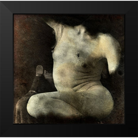 Nude Black Modern Wood Framed Art Print by Hattori, Fuyuki