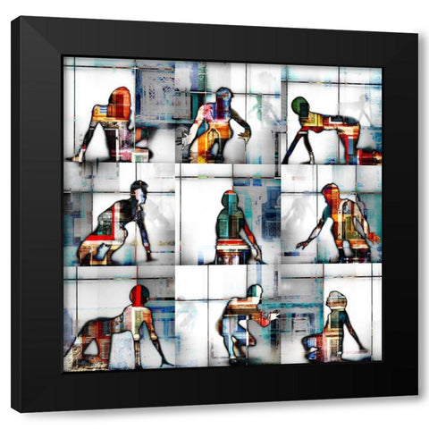 Body Language 56 Black Modern Wood Framed Art Print by Shrayer, Igor