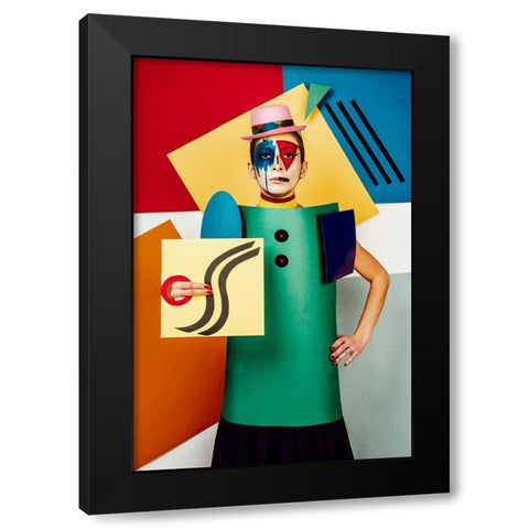 Suprematist Portrait Of Lena Naymkina Black Modern Wood Framed Art Print with Double Matting by Smirnov, Sergei