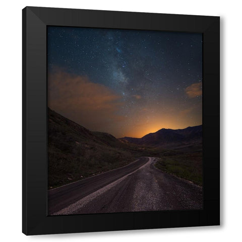 Dirt Road Black Modern Wood Framed Art Print by BS., Dani