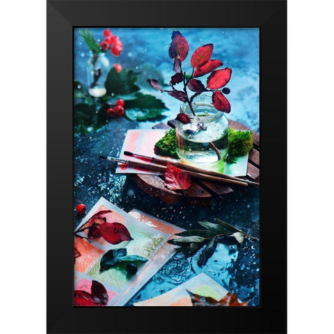 Shades Of October Black Modern Wood Framed Art Print by Belenko, Dina