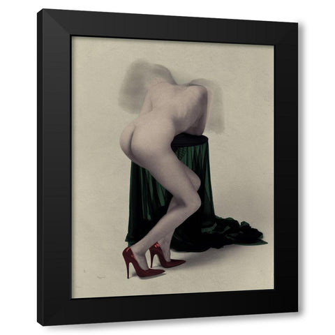 Black Wing Angel Black Modern Wood Framed Art Print by Hattori, Fuyuki
