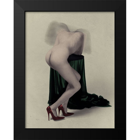 Black Wing Angel Black Modern Wood Framed Art Print by Hattori, Fuyuki