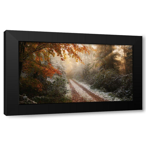Frosty Fall Black Modern Wood Framed Art Print with Double Matting by Croce, Vincent