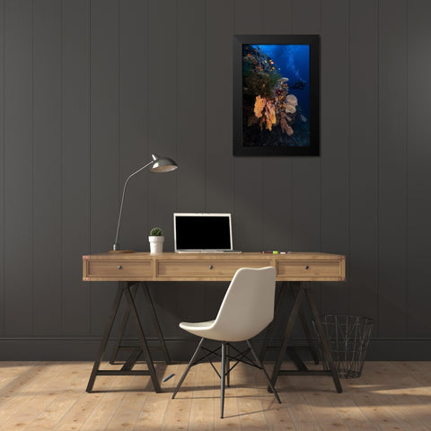 Diving Black Modern Wood Framed Art Print by Gabriel, Barathieu