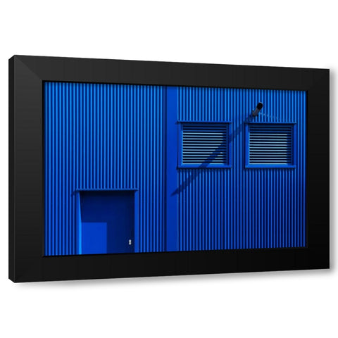 Bleu Black Modern Wood Framed Art Print with Double Matting by van Son, Greetje