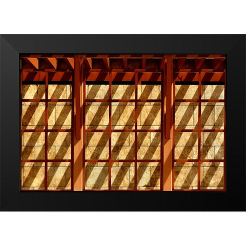 Striped Black Modern Wood Framed Art Print by Hawerkamp, Hans-Wolfgang