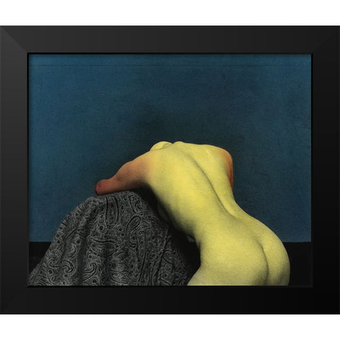 Nu Dans La Chambre Black Modern Wood Framed Art Print by Hattori, Fuyuki