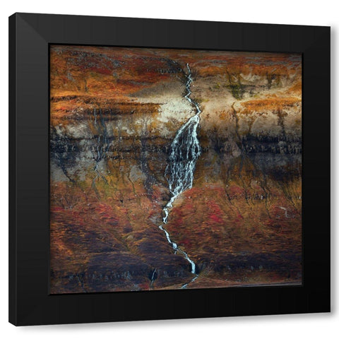 Autumn Black Modern Wood Framed Art Print by Swapnil