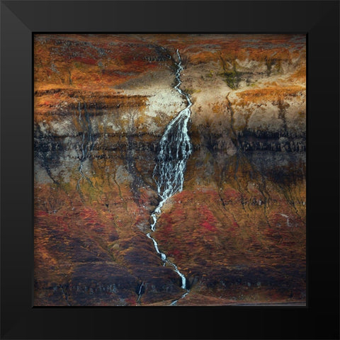 Autumn Black Modern Wood Framed Art Print by Swapnil