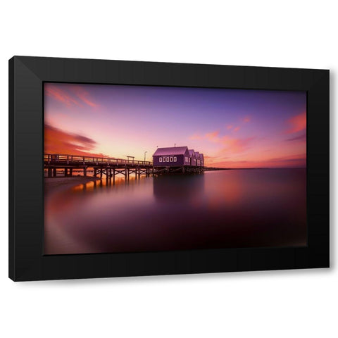 Busselton Sunset Black Modern Wood Framed Art Print by Zhang, Despird