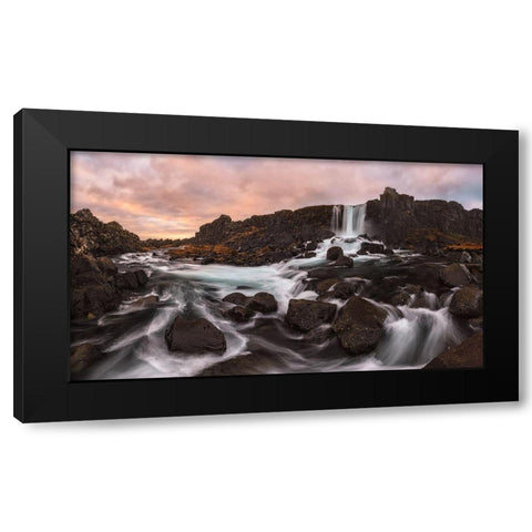 Oxararfoss Black Modern Wood Framed Art Print with Double Matting by Carrillo Lopez, Antonio