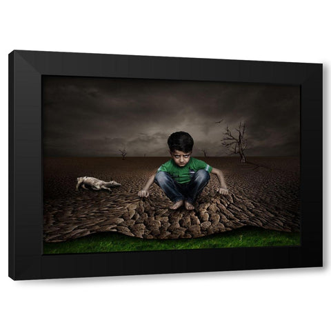 Disappointment Black Modern Wood Framed Art Print by Ener, Deniz