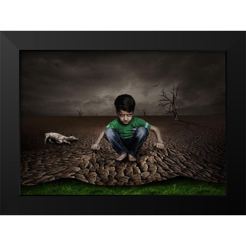 Disappointment Black Modern Wood Framed Art Print by Ener, Deniz
