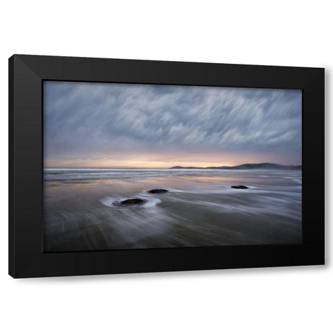 Windy Dawn At Koekohe Beach Black Modern Wood Framed Art Print with Double Matting by Dou, Shenshen