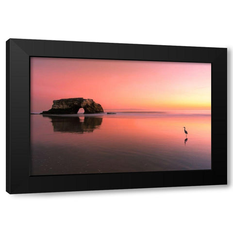 Sunset At The Natural Bridge-2 Black Modern Wood Framed Art Print by Li, Rob